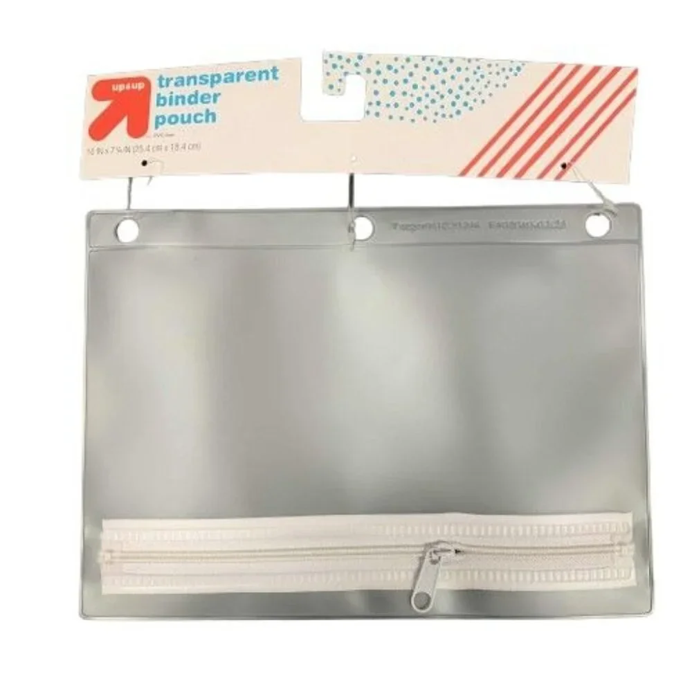 Up and Up Transparent Binder Pouch Clear